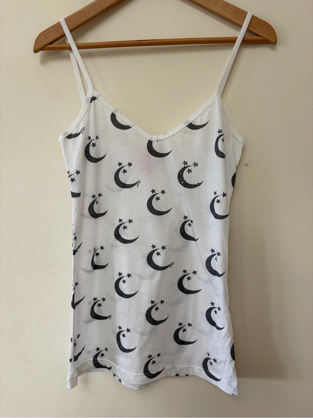 NWOT Primp White Cami with Black Moon & Star Print